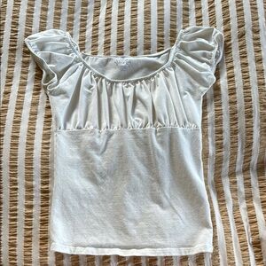 John Galt Brandy Melville White Scrunched Top